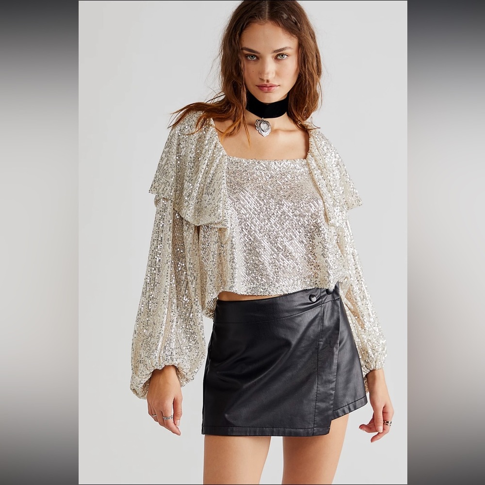 NWT Free People Sparkly Shimmer Top